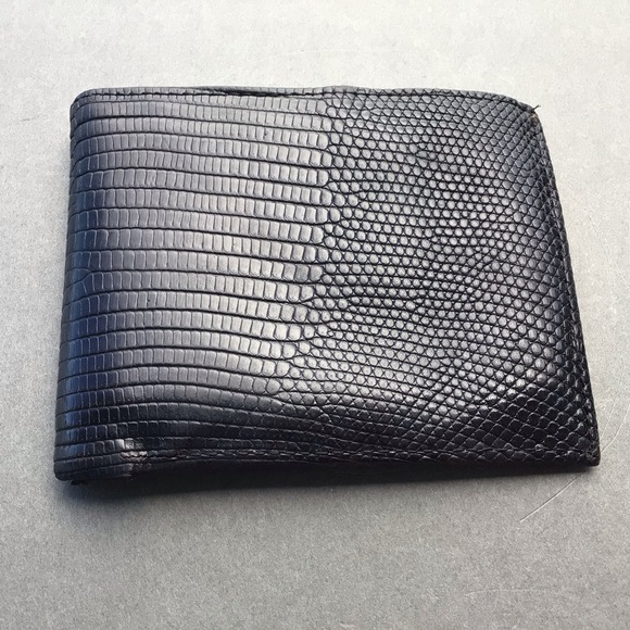 Neiman Marcus Other - Neiman Marcus Slim Signature Lizard Wallet Made in USA Black